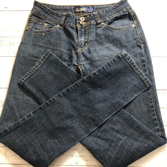 Angels Dark Blue Straight Leg Women's Jeans - Picture 1 of 8